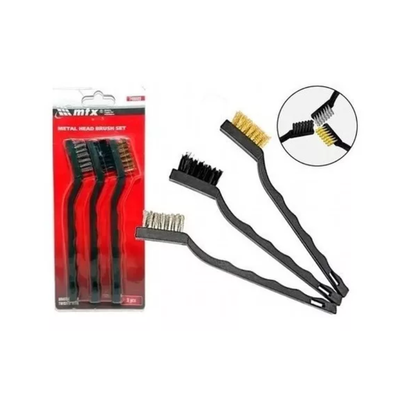 Jogo De Escova De Aço Pequena 3 Peças